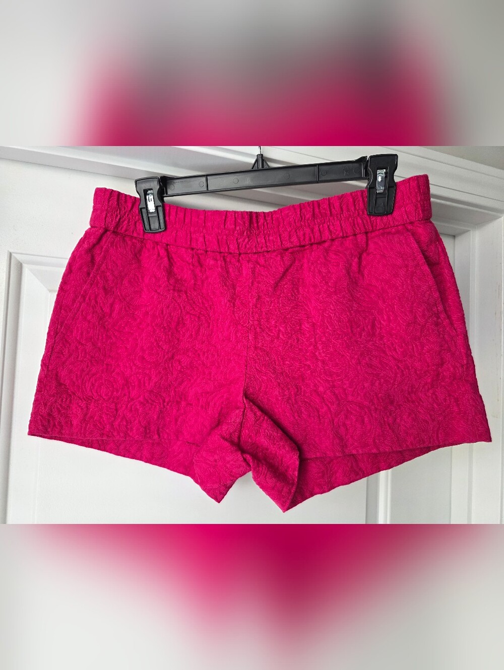 J Crew - Women's Textured Hot Pink Shorts Size 8